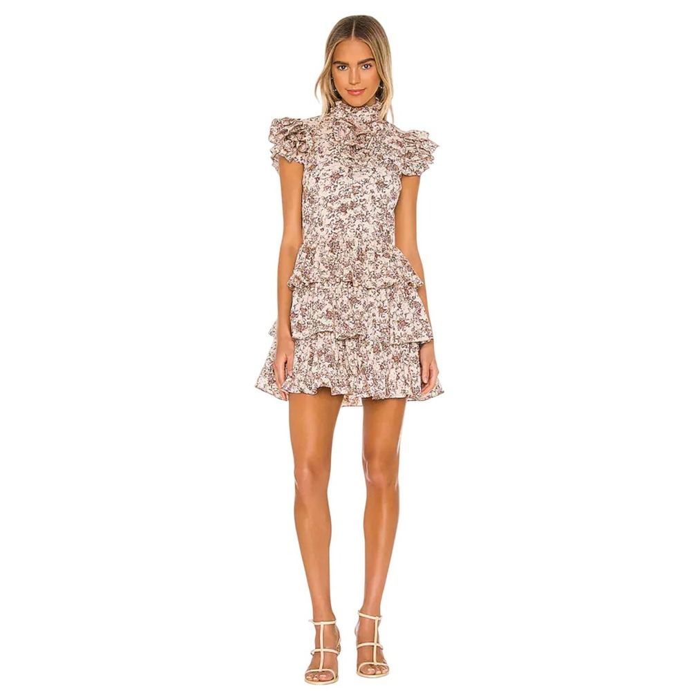 Caroline Constas Kyra Dress Size M Tiered Ruffle Romantic Regency‎ Victorian